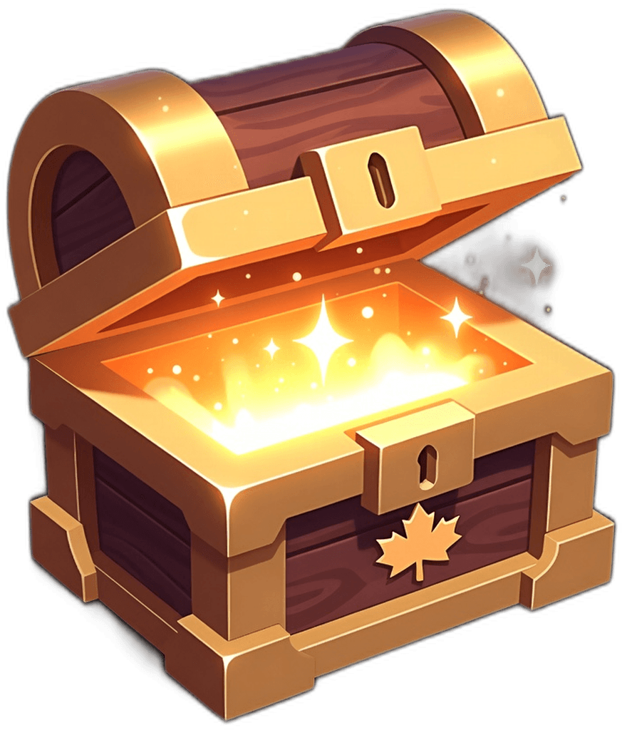 MapleAutoLoot 宝箱 logo，金色光芒从箱中涌出